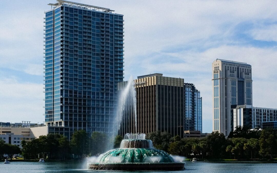 Lake Eola Park and downtown Orlando skyline representing website design and development services in Orlando, FL