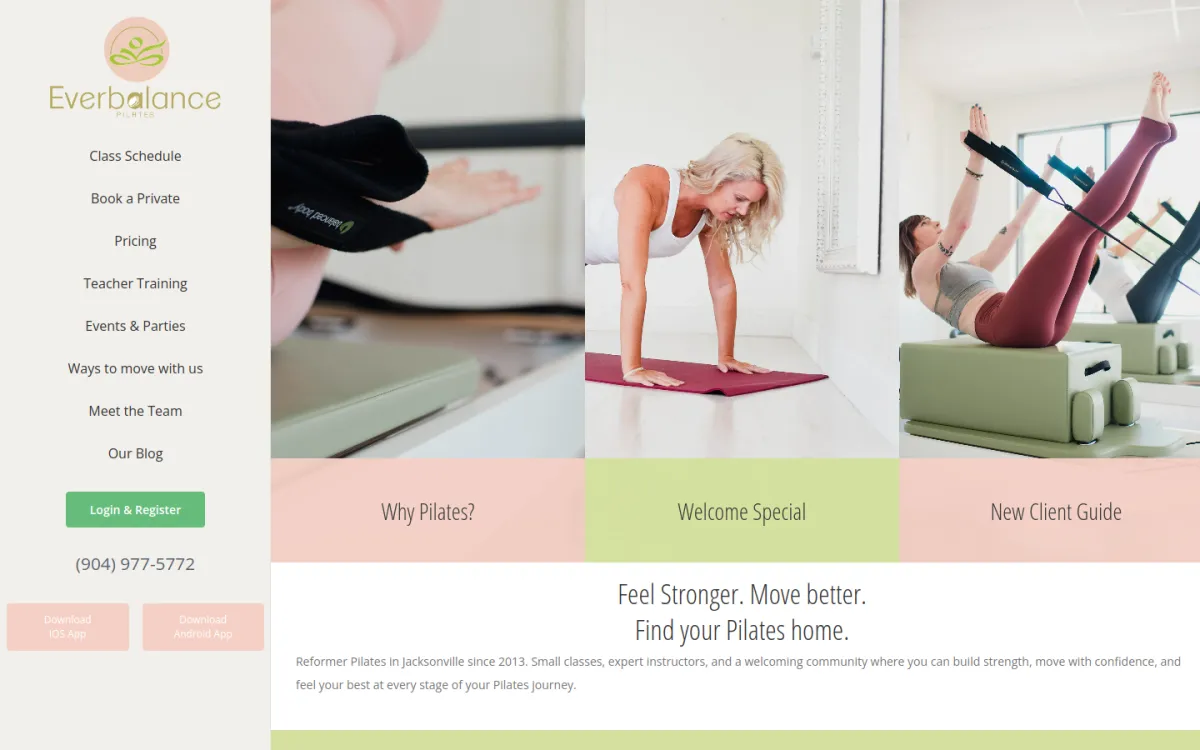 Everbalance website on desktop