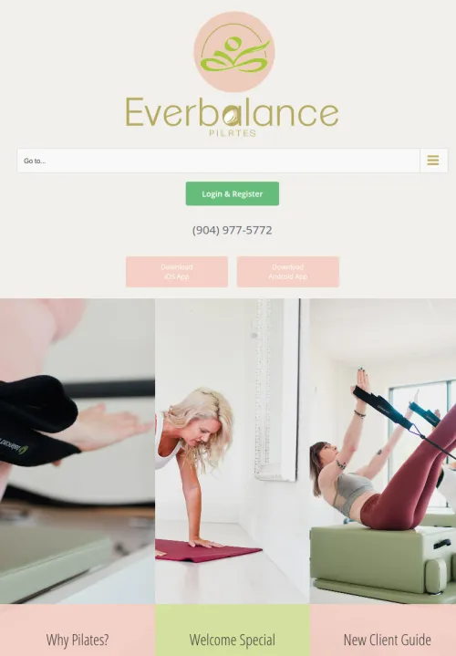 Everbalance website on tablet